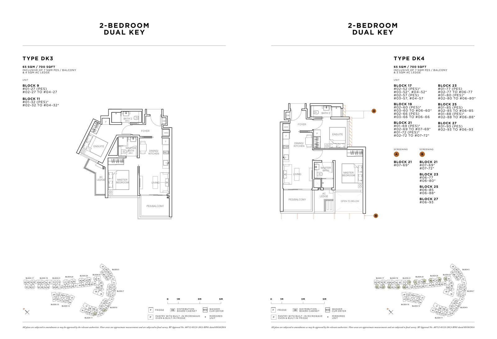 Sophia Hills floor plan, type DK3: 2-Bedroom Dual Key, 700 sq ft
