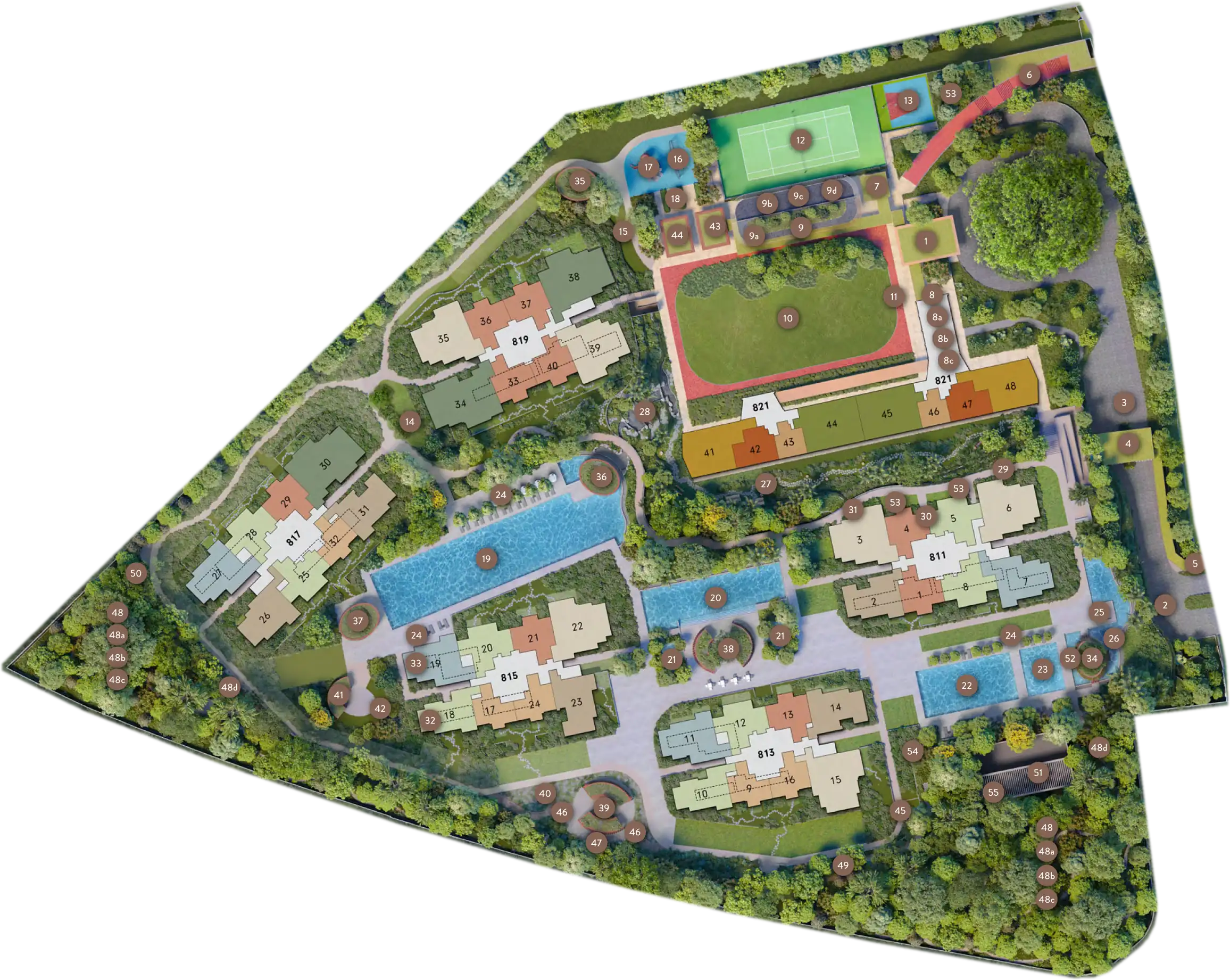 Site plan of Springleaf Residence