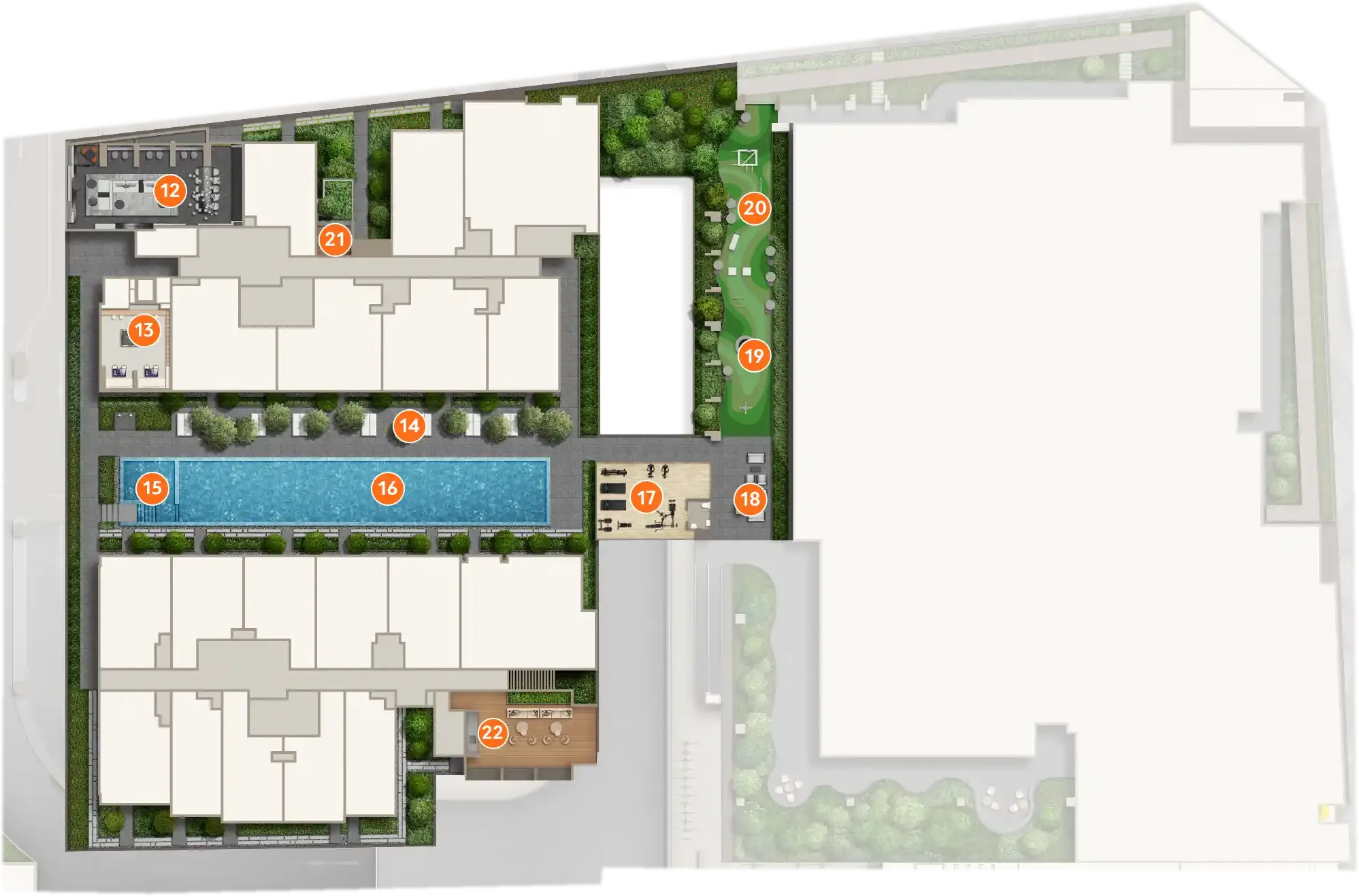 Site plan of The Collective at One Sophia