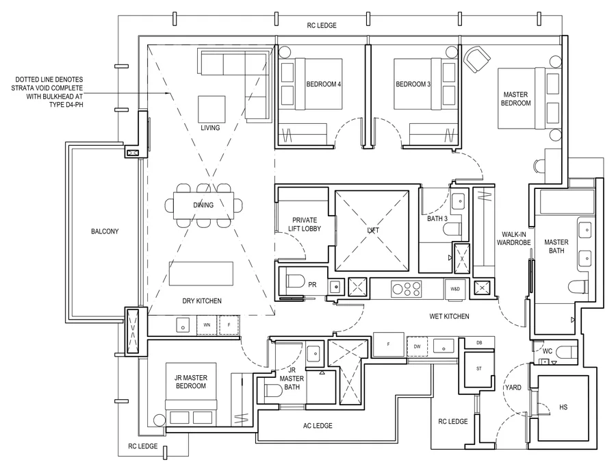 The Continuum floor plan, type D4: 4 Bedroom Premier, 1,690 sq ft