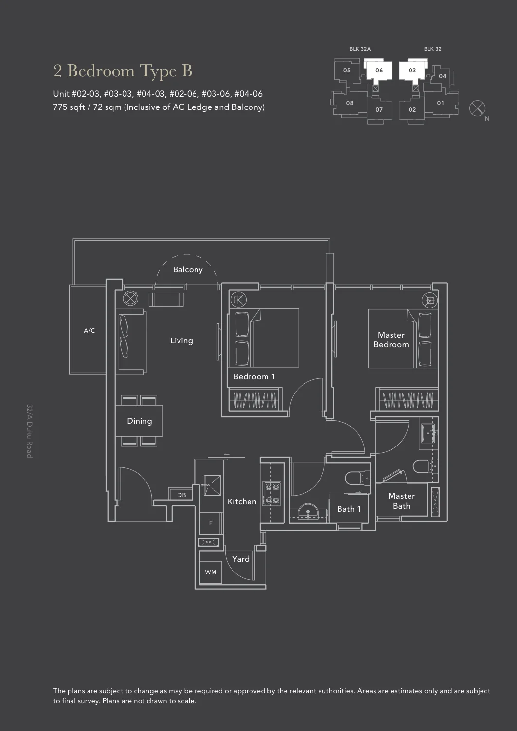 The Lush floor plan, type B: 2-Bedroom, 775 sq ft