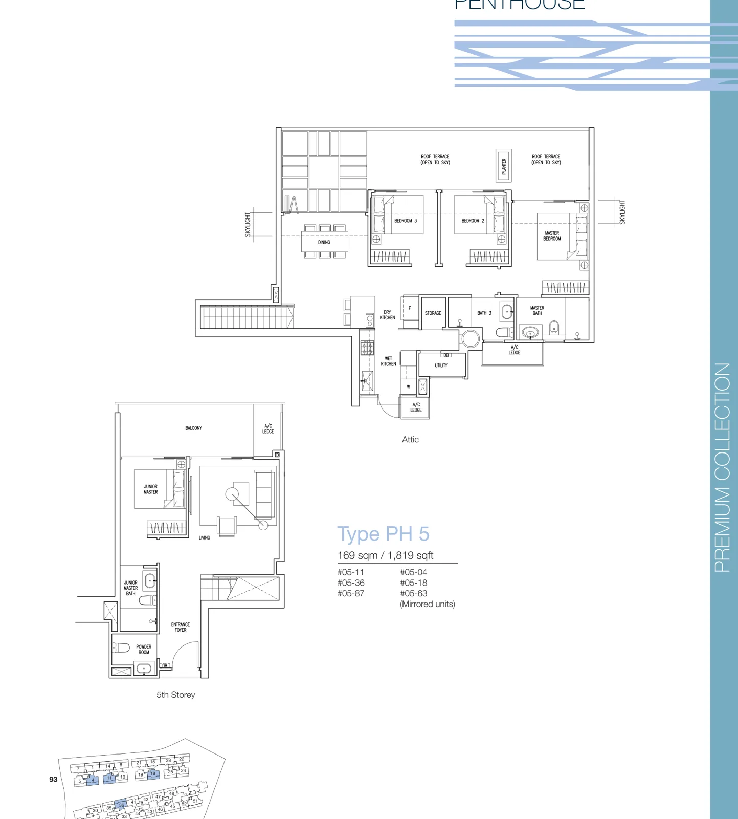 The Nautical floor plan, type PH4: Penthouse (5th storey + attic), 1,776 sq ft