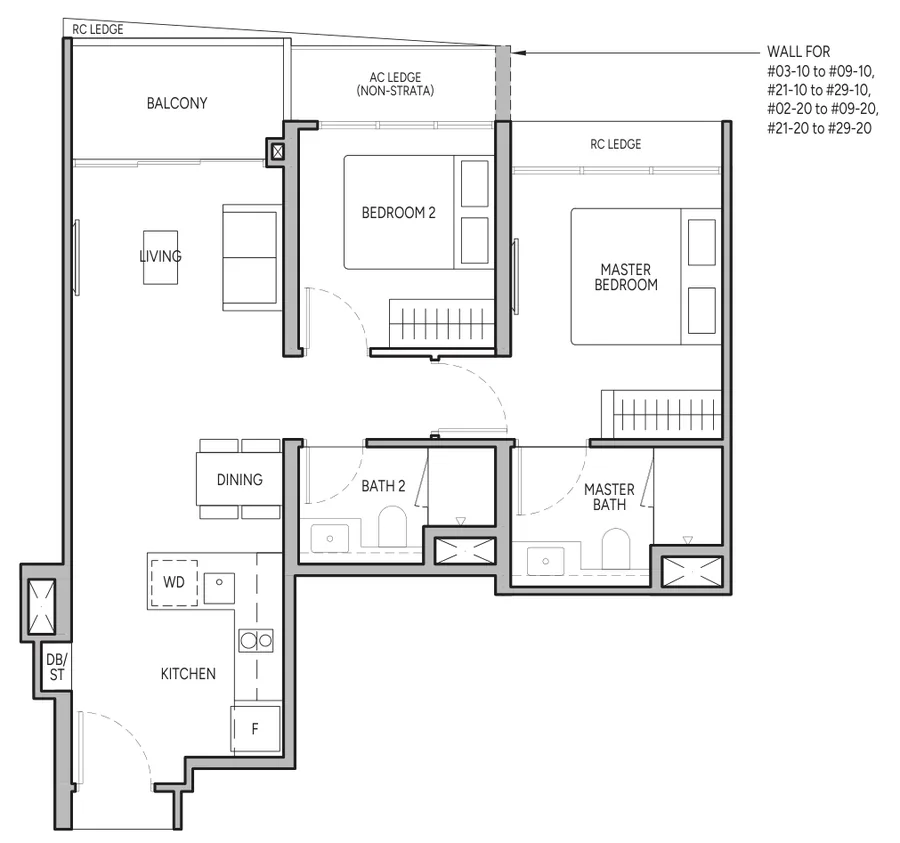 The Orie floor plan, type B3: 2-Bedroom Premium, 678 sq ft