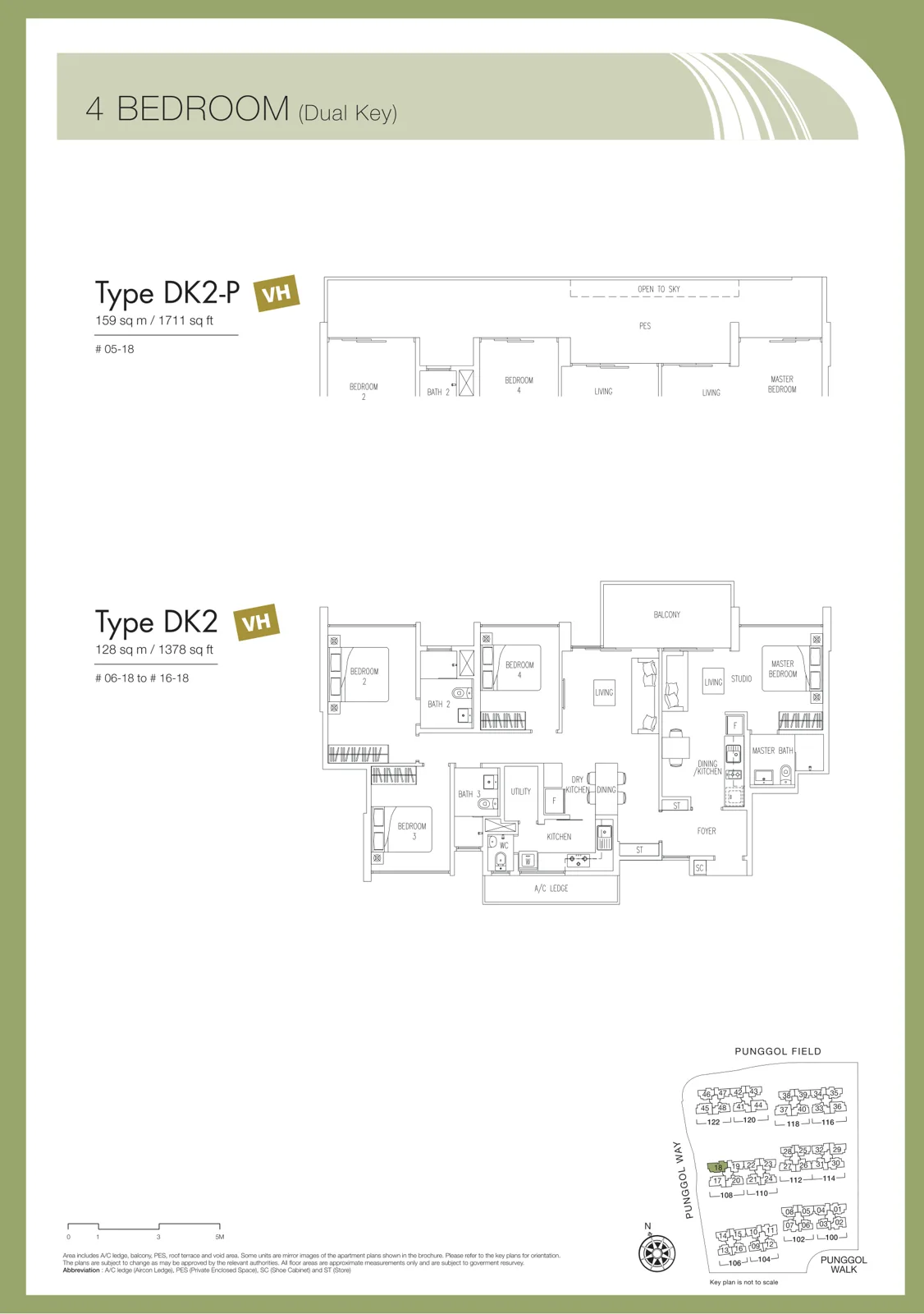 Twin Waterfalls floor plan, type DK2: 4-Bedroom Dual Key, 1,378 sq ft