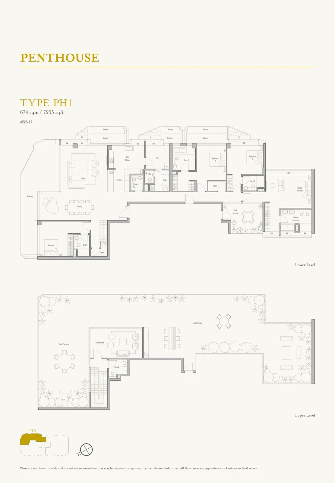 V on Shenton floor plan, type PH1: Penthouse, 7,255 sq ft