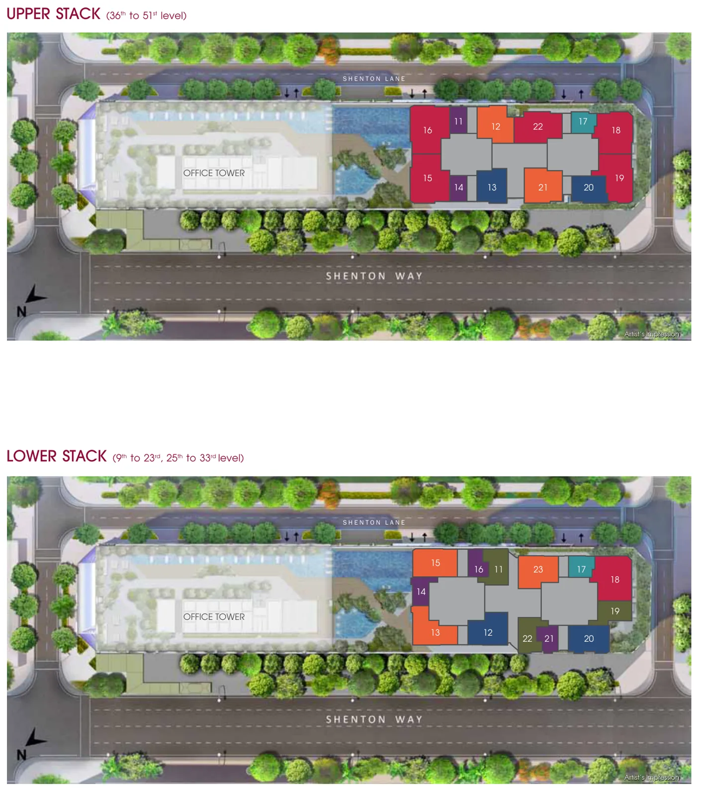 Site plan of V on Shenton