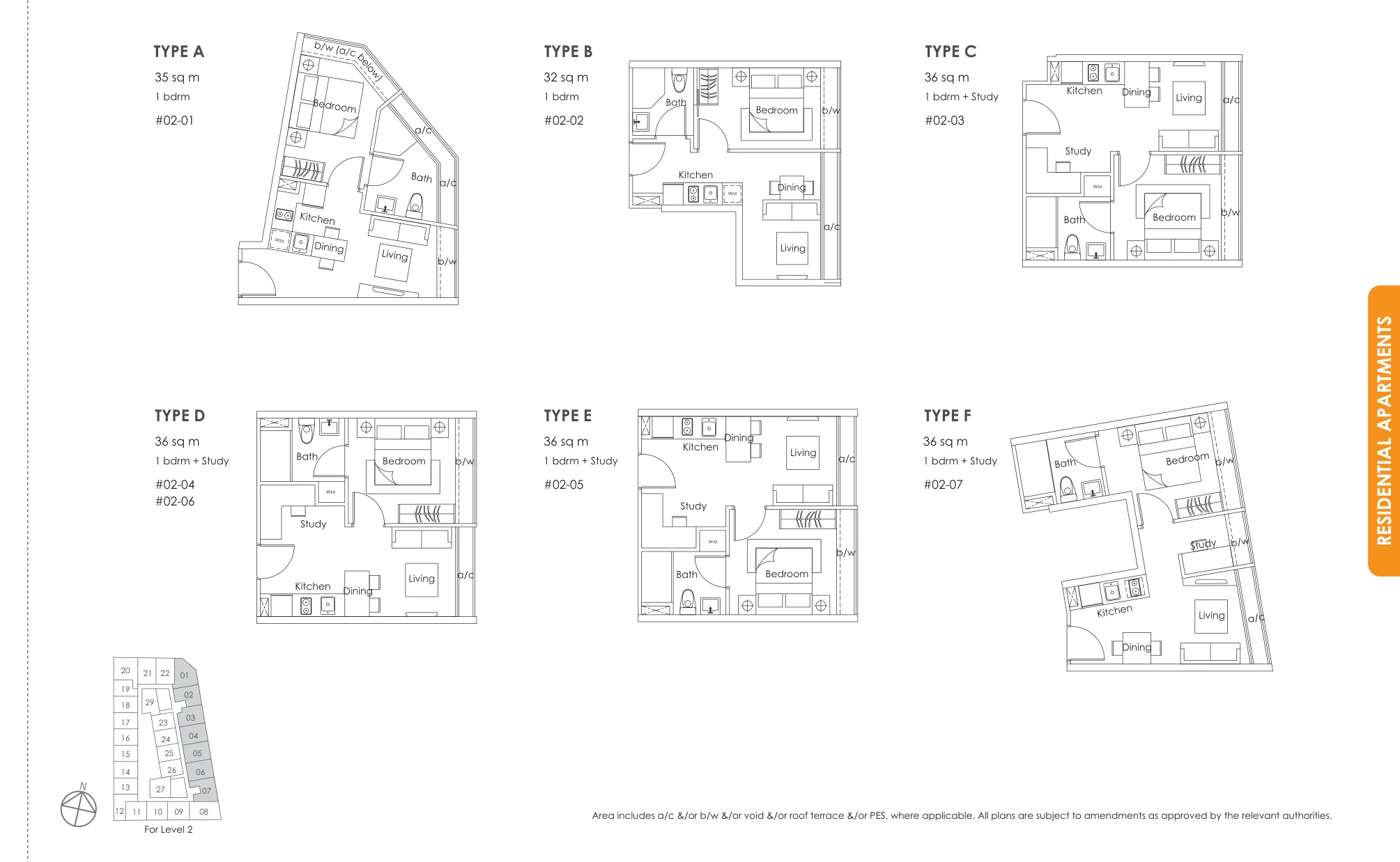 Vibes @ East Coast floor plan, type B: 1-Bedroom, 344 sq ft