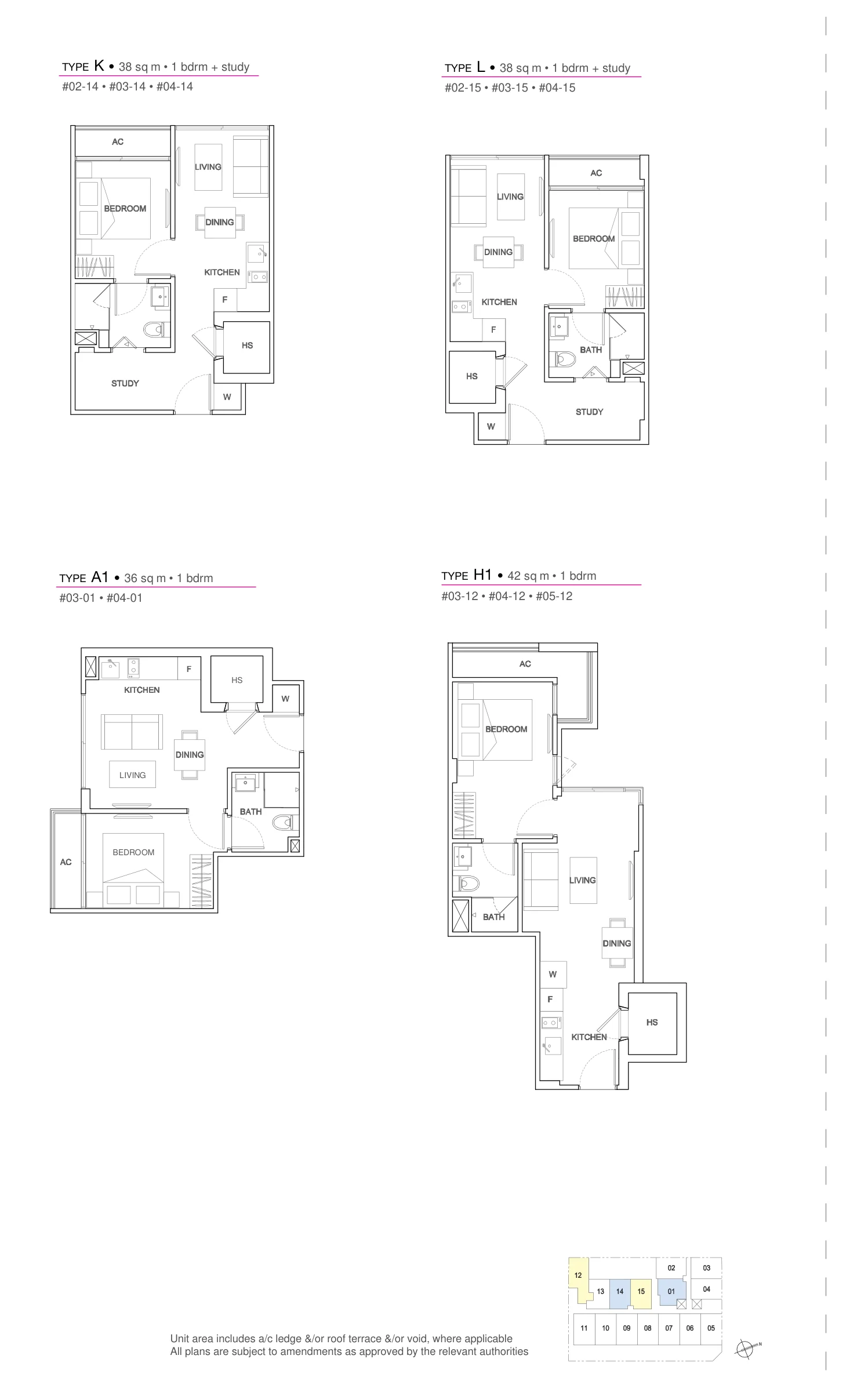 Vibes @ Upper Serangoon floor plan, type A1: 1-Bedroom, 388 sq ft