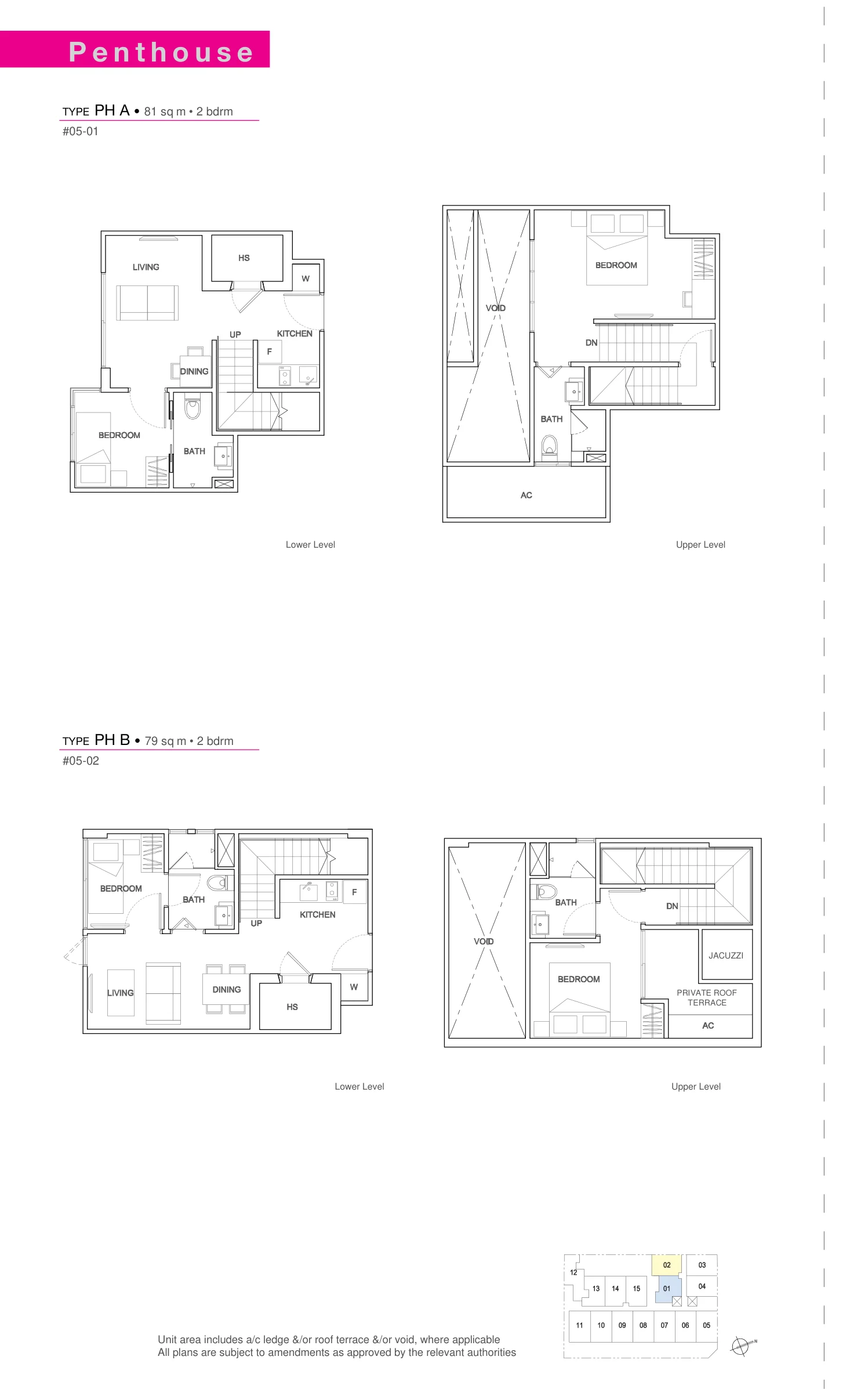 Vibes @ Upper Serangoon floor plan, type PH B: 2-Bedroom, 850 sq ft