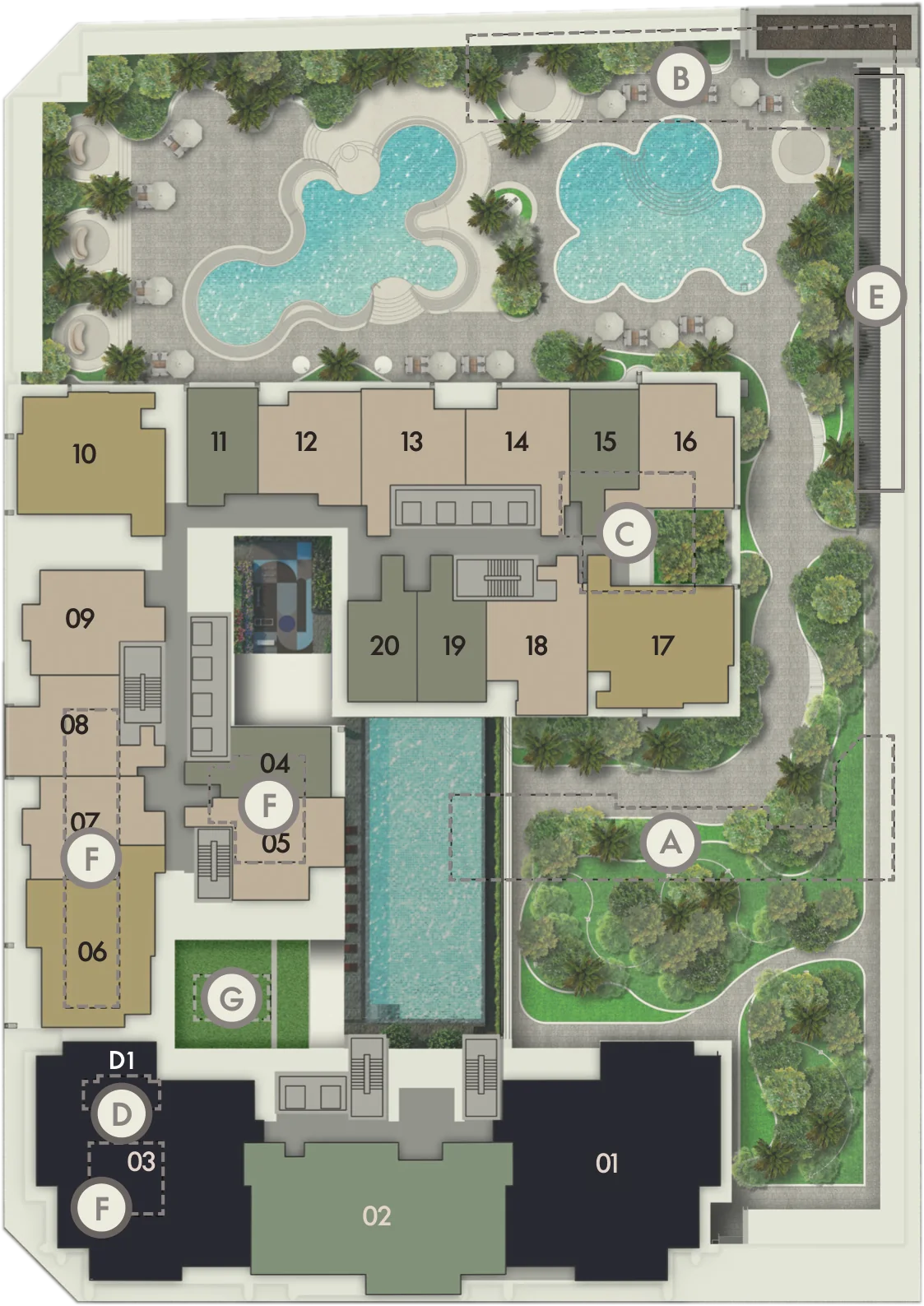 Site plan of W Residences Marina View - Singapore