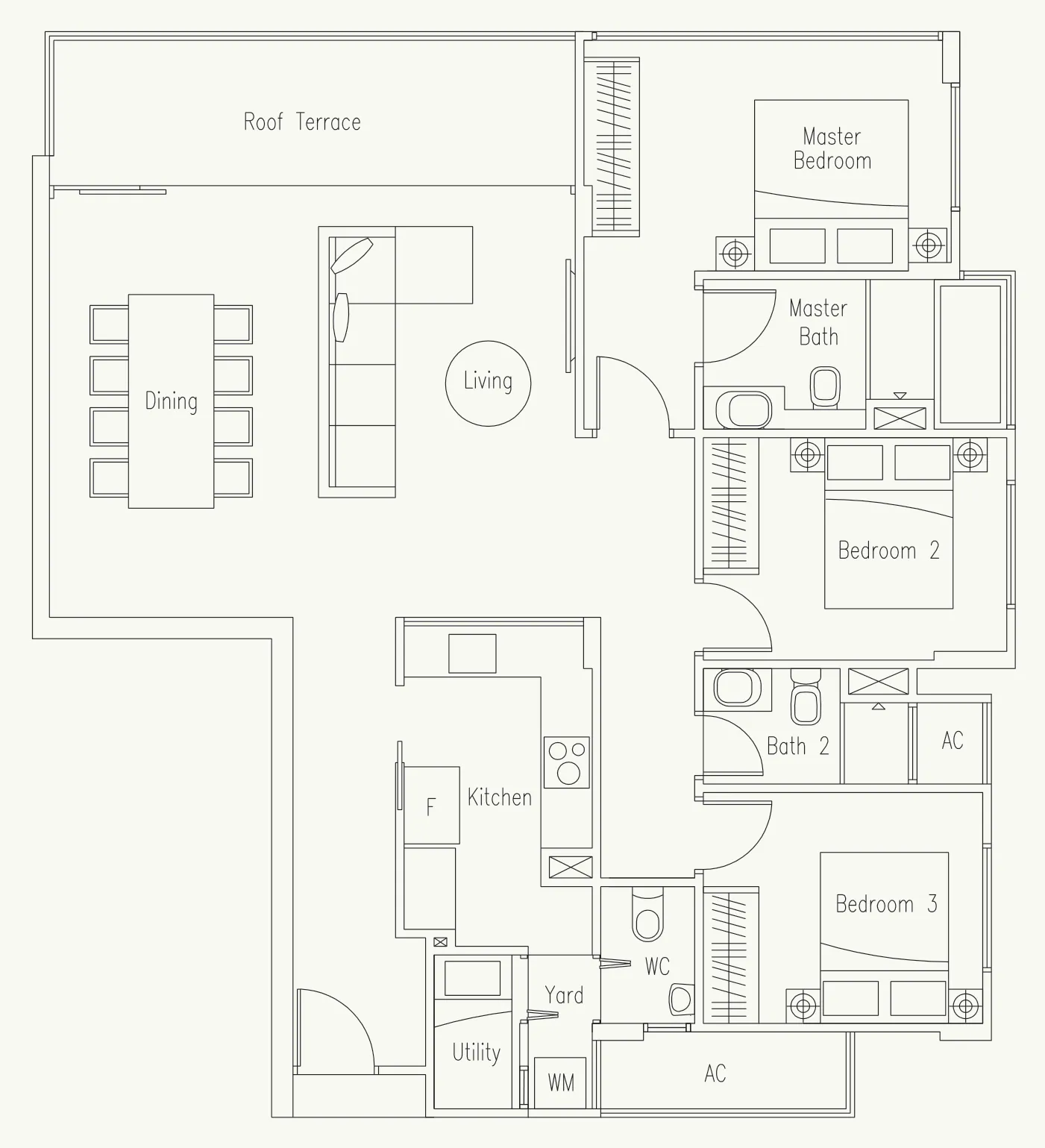 Waterscape at Cavenagh floor plan, type PH7: Penthouse, 1,313 sq ft