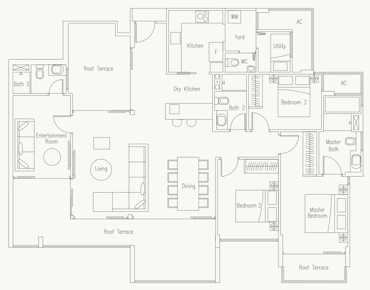 Waterscape at Cavenagh floor plan, type PH11: Penthouse, 1,894 sq ft