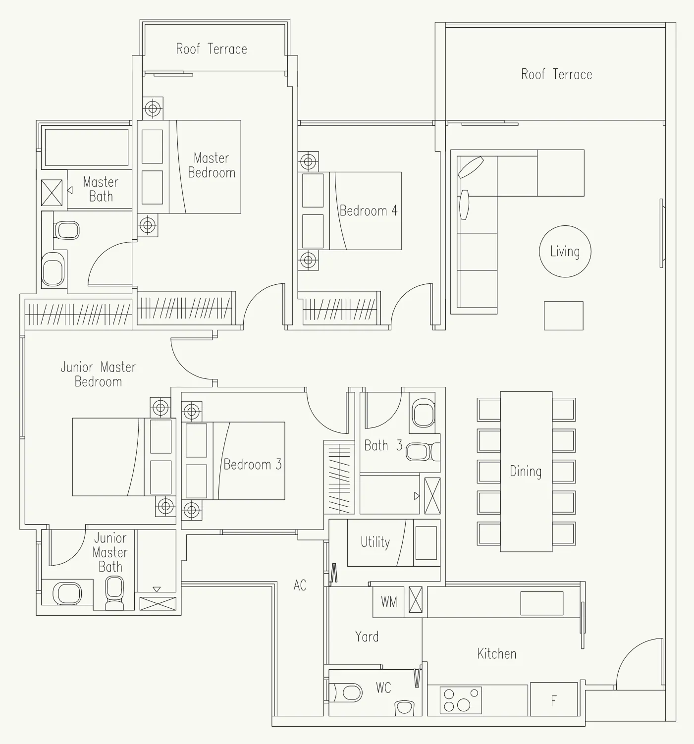 Waterscape at Cavenagh floor plan, type PH12: Penthouse, 1,561 sq ft